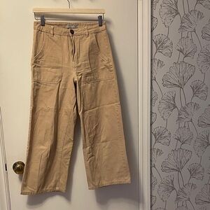 Casual Sailor Wide-Leg Khaki Pants